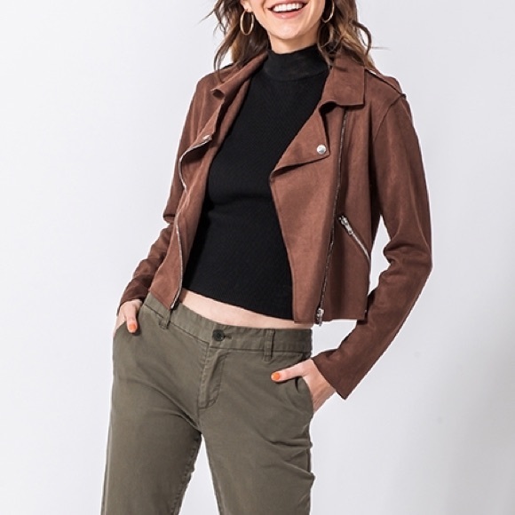 ♦️Brown Suede Moto Jacket - Picture 5 of 8